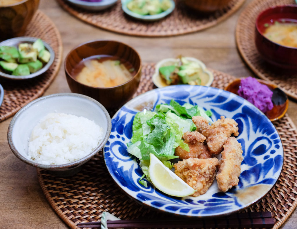 鶏のからあげ 紫芋のサラダ アボポンの献立 ３６５日 おいしいものだけ