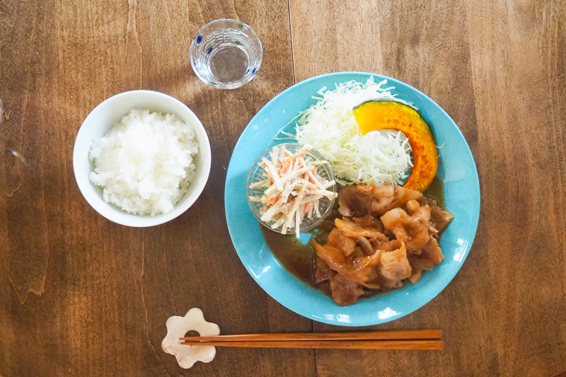 豚の生姜焼き＆ごぼうサラダのワンプレート