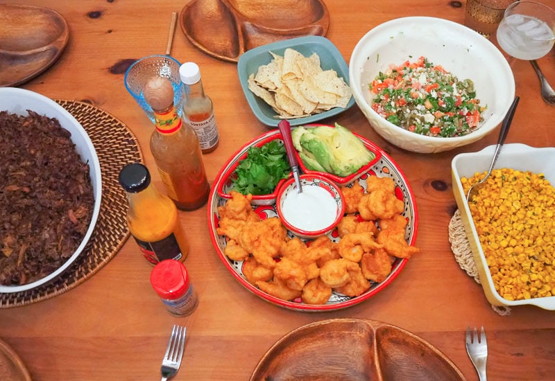 シュリンプ＆カニータスタコスディナー