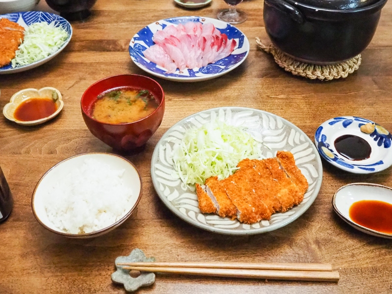 とんかつとお刺身の少しだけ特別なディナー。